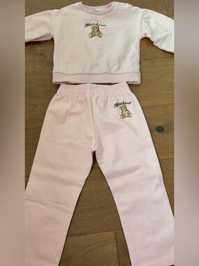 Moschino Light Pink Teddy Logo Sweatshirt & Joggers Set